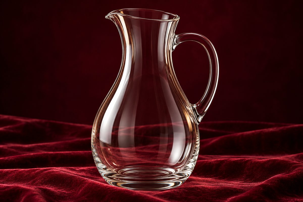 Thermal borosilicate 1200ml carafe engineered for direct boiling or chilled service.